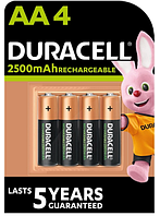 Аккумулятор Duracell HR06(AA) 2500 mAh пальчик уп. 4 шт., (6486621)