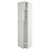 МЕТОД Холодильник с 3 дверцами, белый/Лериттан светло-серый, 60x60x240 см