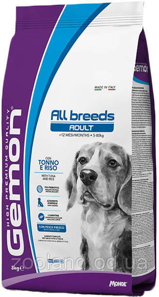 70386098 Gemon Dog All breeds Adult тунець з рисом, 3 кг
