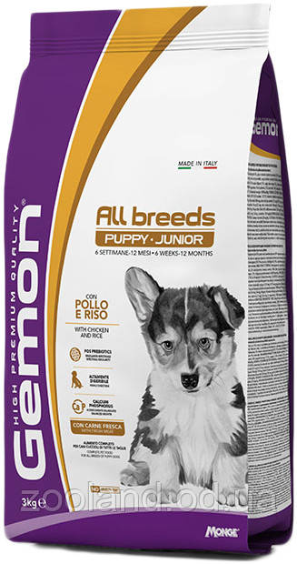 70386197 Gemon Dog All breeds Puppy & Junior курка з рисом, 3 кг