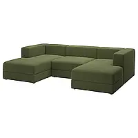 Модуль дивана JÄTTEBO 3,5 місний з шезлонгом, підлокітник Samsala/темно-жовто-зелений
