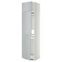 METOD Холодильна/закрита/3-дверна шафа, білий/Veddinge grey, 60x60x240 см