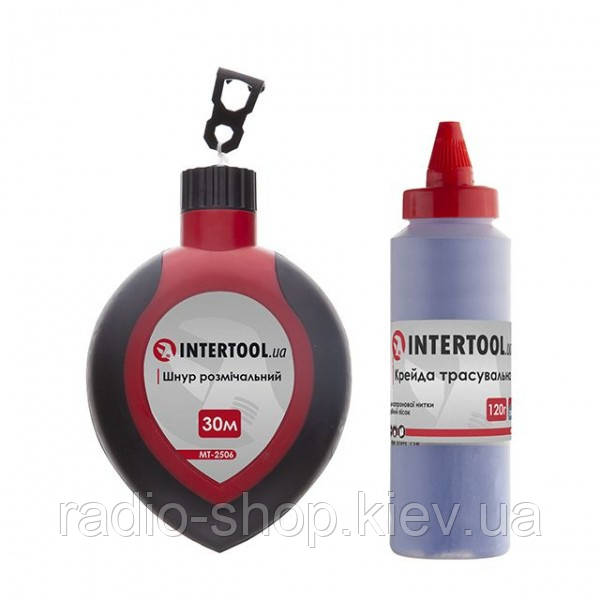 Шнур розмітковий 30 м із коректором INTERTOOL MT-2506, фото 1