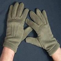 Перчатки зимние флисовые гипоалергенные Kirasa, теплые тактические армейские перчатки на флисе хаки