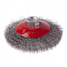 Щітка конусна 100 мм, для КШМ, М14 (витий дріт) INTERTOOL BT-5100