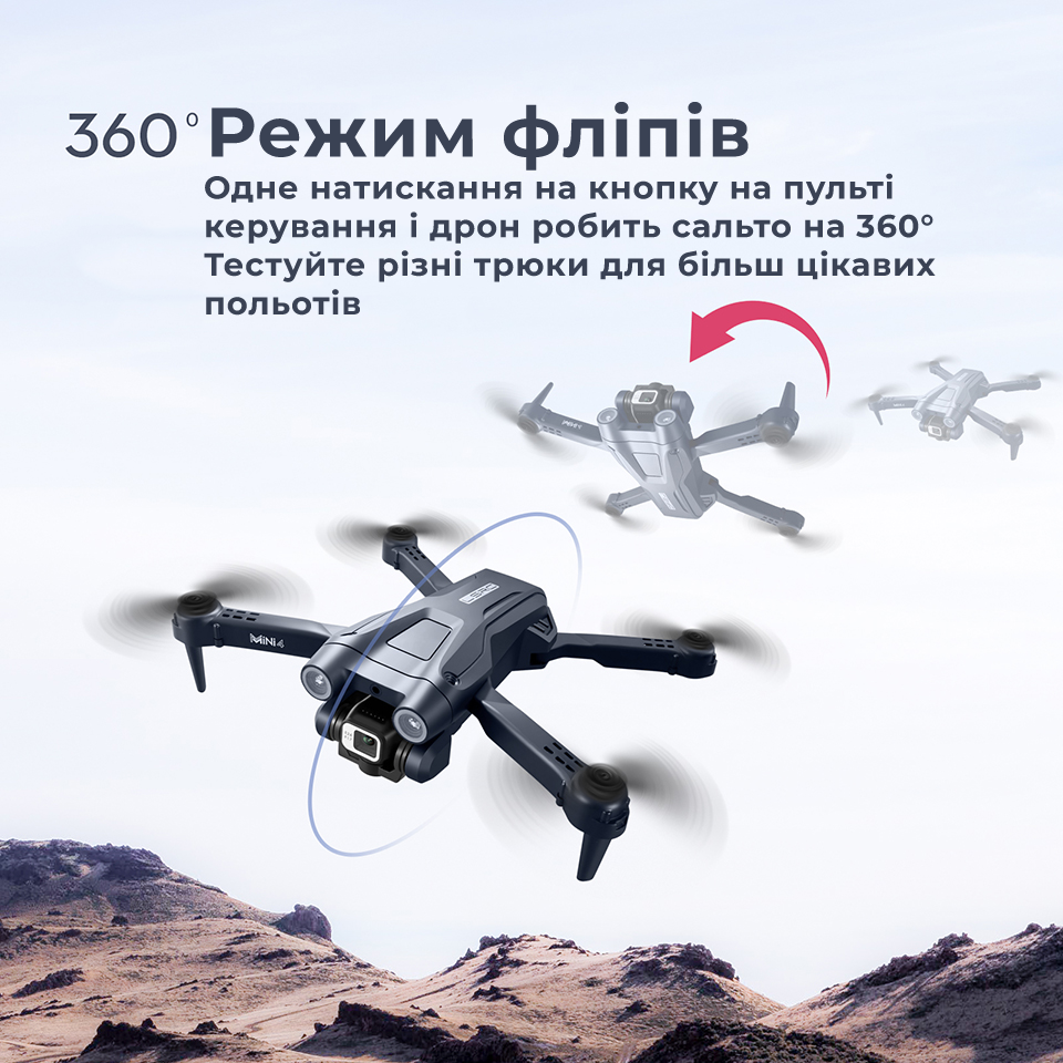 Управляемый квадрокоптер с камерой 4K ,LSRC Mini 4 дрон с 4K FPV, до 20 мин. полета ( 2 аккумулятора), дрон - фото 5 - id-p1995159567