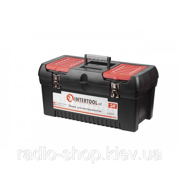 Ящик для інструментів із металевими замками, 24" 610x255x251 мм INTERTOOL BX-1024