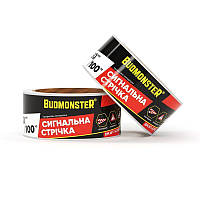 Лента сигнальная BudMonster красно-белая 50 мм х 200 м, (BM.50200SS)