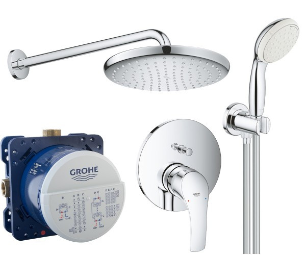 Душова система Grohe Grohtherm SmartControl 26416SC3, хром, 2 режими струї, вбудований монтаж (26416SC3)