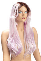 Парик эротический длинные розовые для ролевых игр World Wigs AYA LONG TWO-TONE MAUVE IntimPro