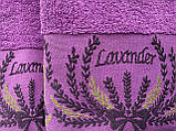 Рушник махровий гладкофарбований Лаванда фіолетовий 50х90, 50х90, фото 4