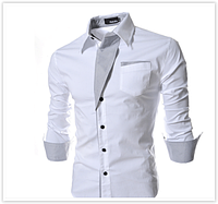 Рубашка мужская приталенная (белая ) код 2 XXL
