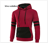 Толстовка , реглан, куртка с капюшоном размер L ВСКА Код 61 красно-чёрная