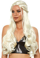 Эротический парик блонд с плетенными волнистыми длинными волосами Leg Avenue IntimPro