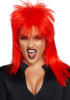 Эротический парик рок звезды с красными прямыми короткими волосами Leg Avenue IntimPro