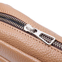 Стильная женская сумка кросс-боди из натуральной кожи GRANDE PELLE 11652 Бежевая хорошее качество
