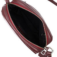 Яркая женская сумка кросс-боди из натуральной кожи GRANDE PELLE 11653 Бордовый хорошее качество