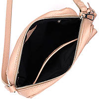 Красивая женская сумка кросс-боди из натуральной кожи GRANDE PELLE 11694 Пудровый хорошее качество