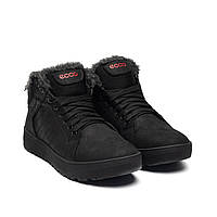 Теплые зимние ботинки черного цвета на шнуровке