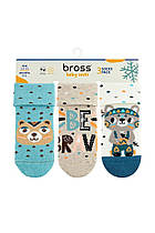Махрові шкарпетки для новонароджених оптом TM BROSS р.0-6 міс (13-15 см)