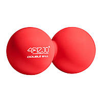 Массажный мяч двойной 4FIZJO Lacrosse Double Ball 6.5 x 13.5 см 4FJ1219 Red. Мяч для массажа двойной