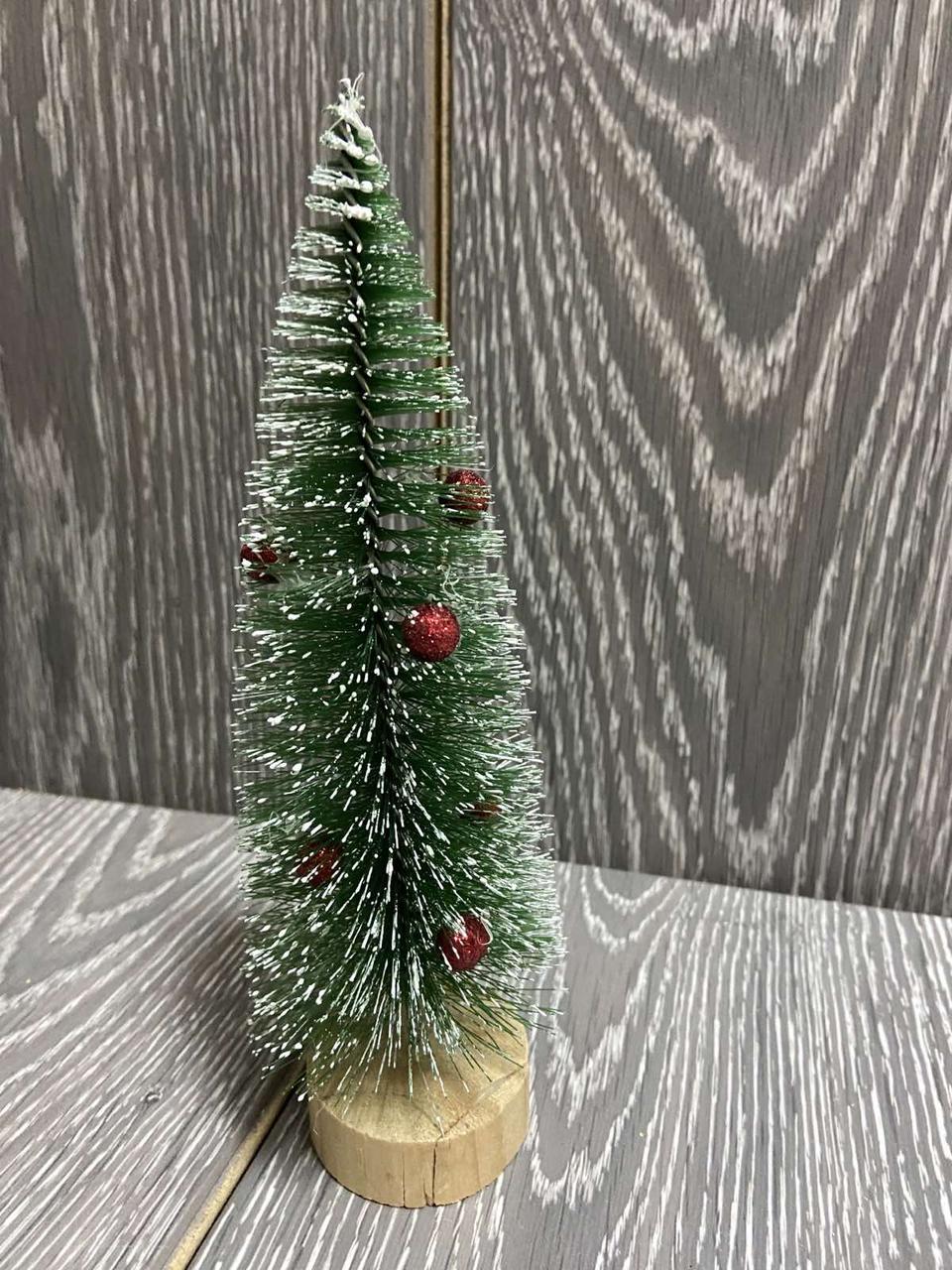 Ялинка штучна засніжена декором 15 см на підставці