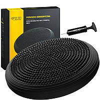 Балансировочная подушка массажная 4FIZJO MED+ 4FJ0051 черная. Балансировочный диск + насос I'Pro