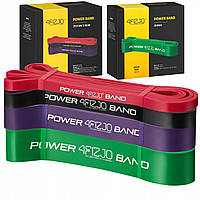 Резиновая петля-эспандер 4FIZJO Power Band 4 шт 6-36 кг. Резинка для подтягивания, резина для тренировок