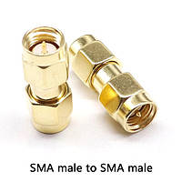 SMA переходник коннектор с SMA male на SMA male со штырьком с 2-х сторон I'Pro