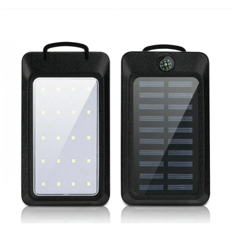 Power Bank 10000mAh від сонячної батареї з індикатором 2 USB компасом та ліхтариком D-003 Лучшая цена