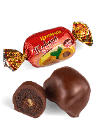 Шоколадные конфеты Курага в черном шоколаде с грецким орехом