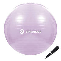 Мяч для фитнеса (фитбол) 65 см Springos Anti-Burst FB0011 фиолетовый. Гимнастический мяч, шар I'Pro