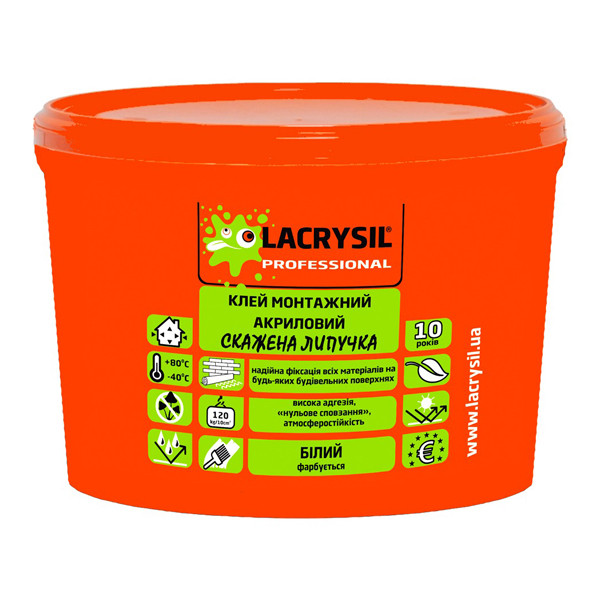Клей LACRYSIL монтажний акриловий "Сумачена липучка", 12 кг, фото 1