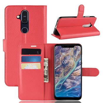 Чохол-книжка Litchie Wallet для Nokia 7.1 plus Червоний