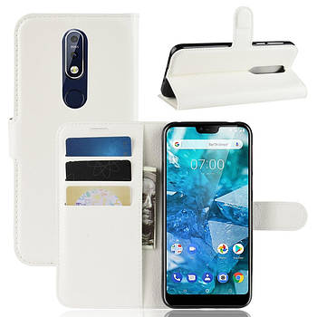 Чохол-книжка Litchie Wallet для Nokia 7.1 Білий