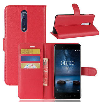 Чохол-книжка Litchie Wallet для Nokia 8 Червоний