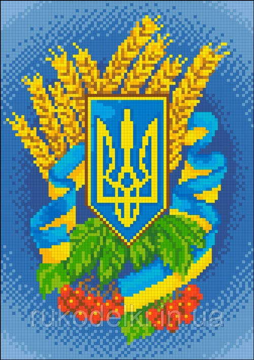 АМВ-111. Герб України Тризуб. Алмазна мозаїка 21х30 см