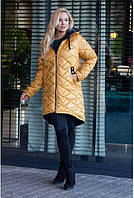 Женская зимняя куртка в расцветках синтепон 250 батал новинка 2023 горчица, 52\54