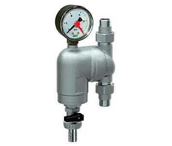 Фільтр тонкого очищення з поворотним з'єднанням та манометром 1/2" арт.1240 (Чехія), фото 1