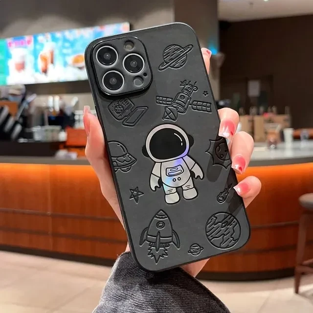Чорний чохол з астронавтом для iPhone 14 pro , силиконовый прозрачный чехол для айфон 14 pro , чехол на айфон 14 pro