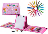 Набор для рисования и творчества с мольбертом в чемоданчике 208 предметов Super Mega Art Set Розовый. Уценка!!