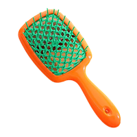 Расческа для волос Super Hair Brush Оранжевая с зеленым GS227