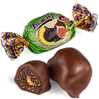 Шоколадные конфеты Инжир в черном шоколаде с грецким орехом