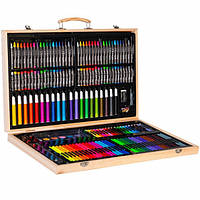 Набор для рисования и творчества в деревянном чемодане 220 предметов GS227