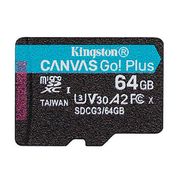Карта пам'яті Kingston MicroSDXC 64GB Canvas Go! Plus Class 10 UHS-I U3 V30 A2