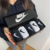 Подарочный комплект длинных спортивных повседневных носков Nike 41-45 5 пар в фирменной крутой упаковке MS