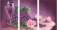 АМТ-002. Алмазная мозаика Фиолетовый триптих. (3 картины 25х43см)