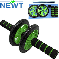 Ролик для пресса гимнастический тренажер колесо для пресса Newt FitGo диаметр 140 мм нагрузка 120 кг