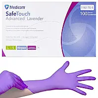 Перчатки нитриловые текстур. Medicom SafeTouch Advanced Lavender (3,6 г) Лавандовий, (100 шт./уп.) L