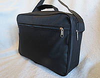 Мужская сумка через плечо надежная барсетка папка портфель А4 черная